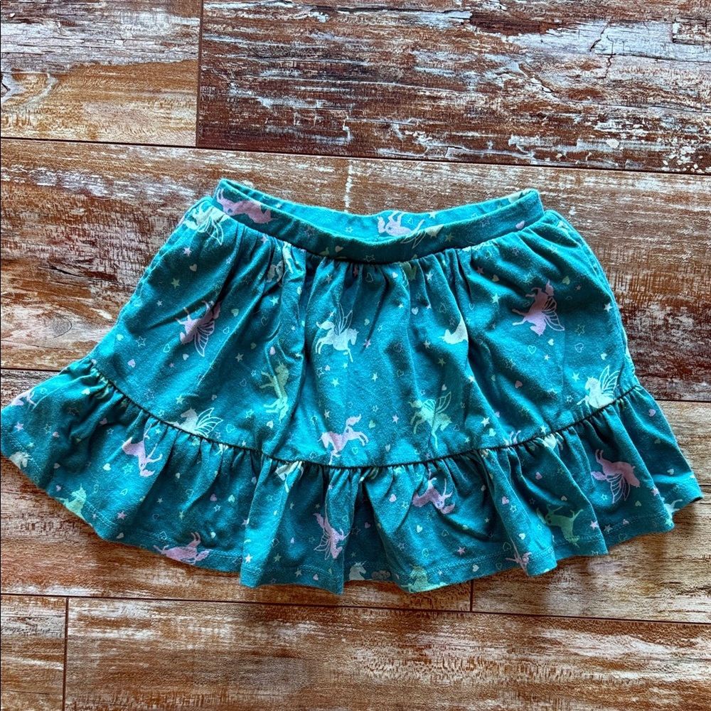 Lands' End Teal Skort with Unicorns
